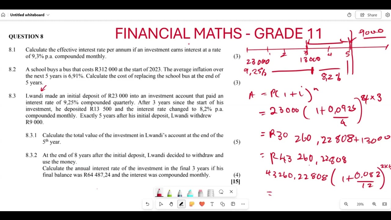 GRADE 11 FINANCIAL MATHS| PAST EXAM QUESTION| EC NOV 2023