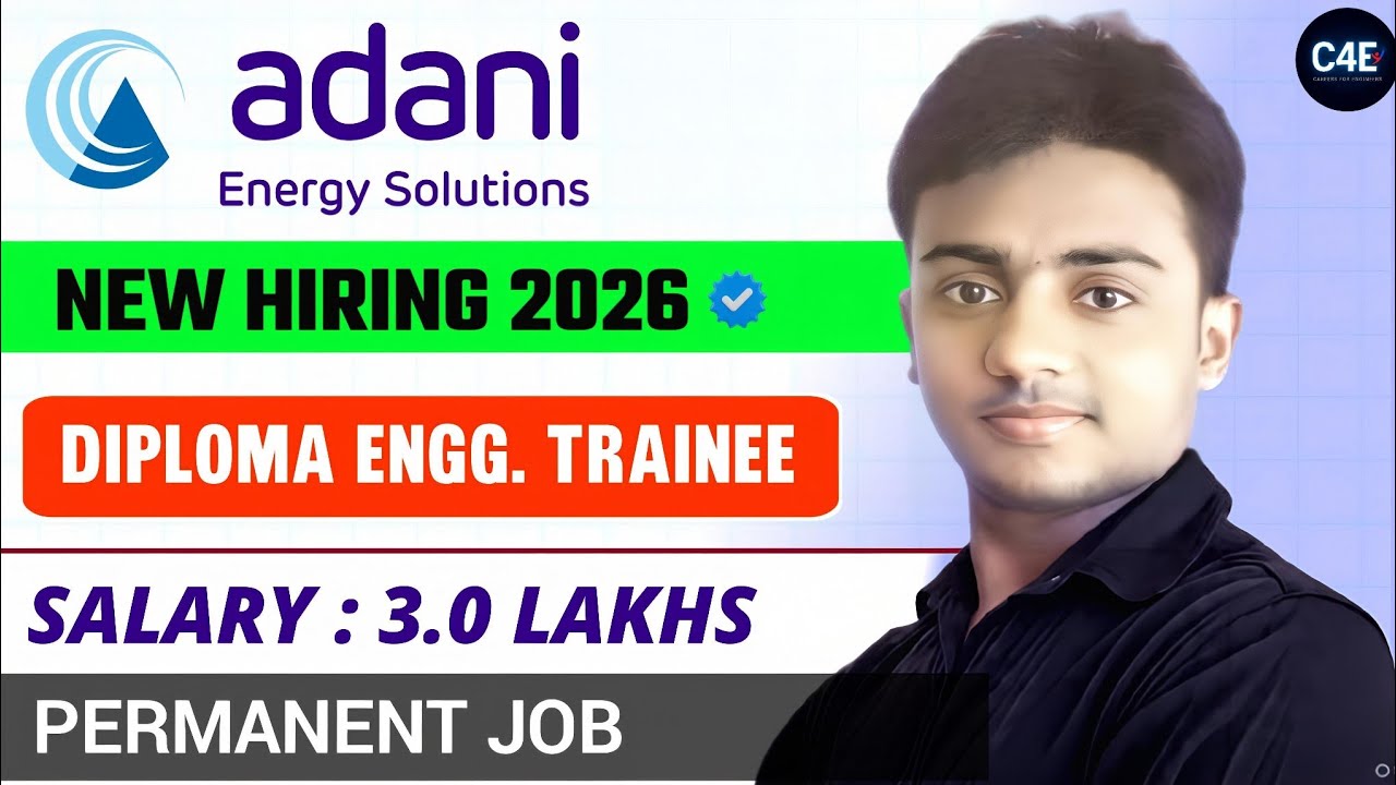Adani Energy is Hiring 2025। Diploma Trainee। CTC : 3.0 LAKHS। Adani Energy DET 2025। Latest Jobs 