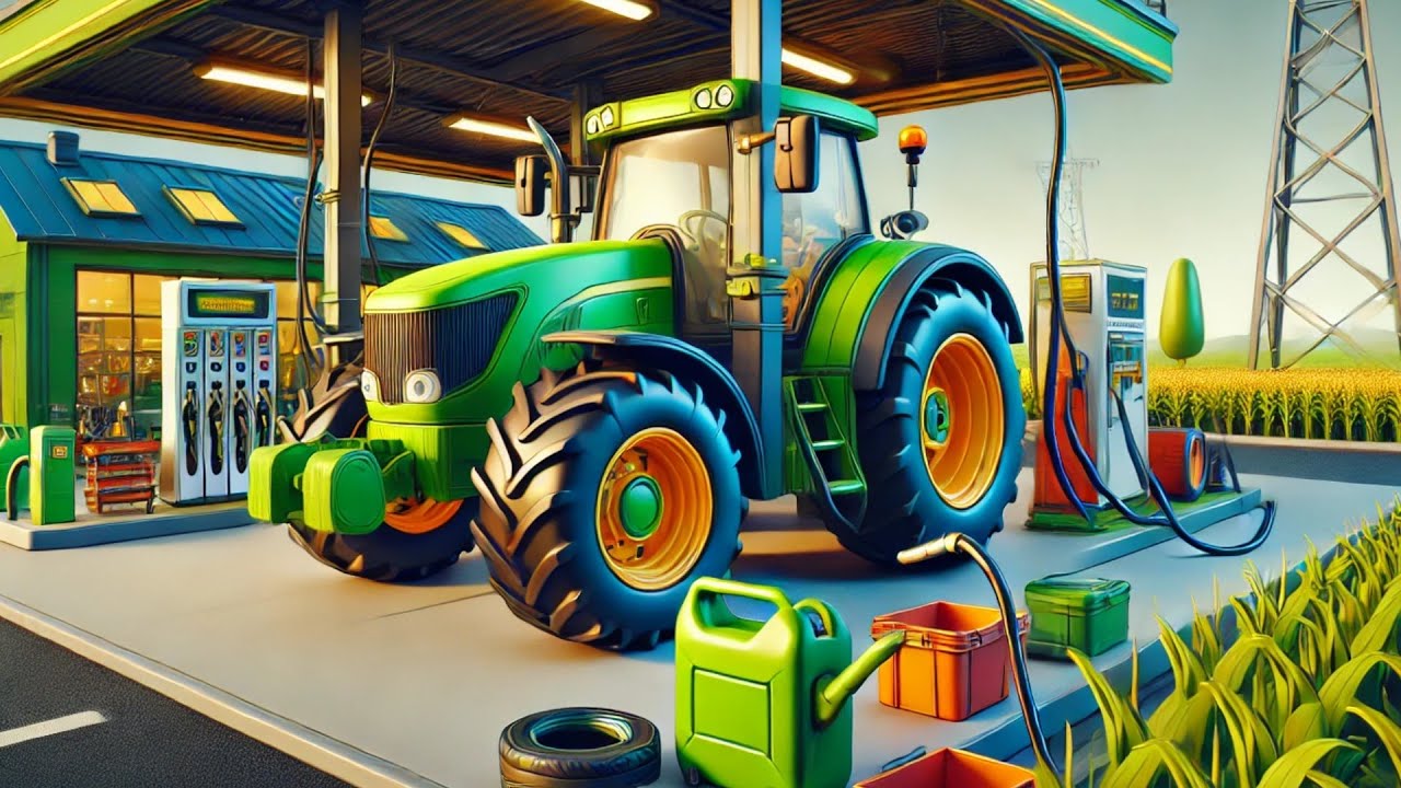 Brutal Tractor Power During Field Work & Refueling to Continue Field Work After Running Low on Fuel