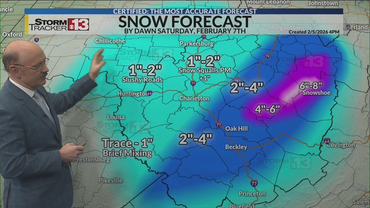 Thursday late update on snow for Friday