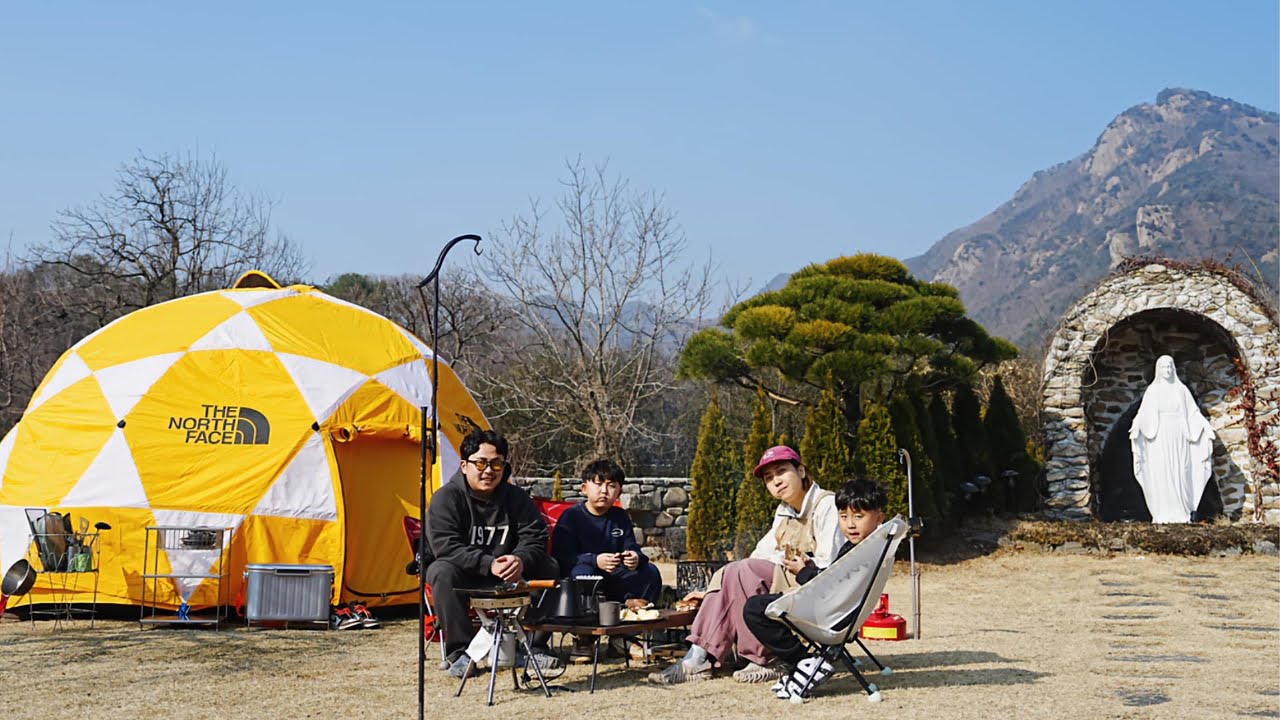 [캠핑][4K⚡️] ep.42 넌참예쁜데날힘들게해 | 4인가족캠핑 | 동학사힐링캠핑장 | 노스페이스2미터돔