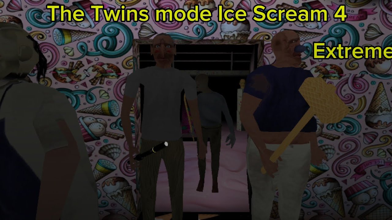 The Twins mode Ice Scream 4 + mode Extreme Door Escape 
