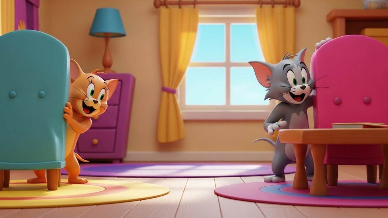 Tom y Jerry se escondieron detrás del sofá | Canciones Infantiles y Rimas para Niños