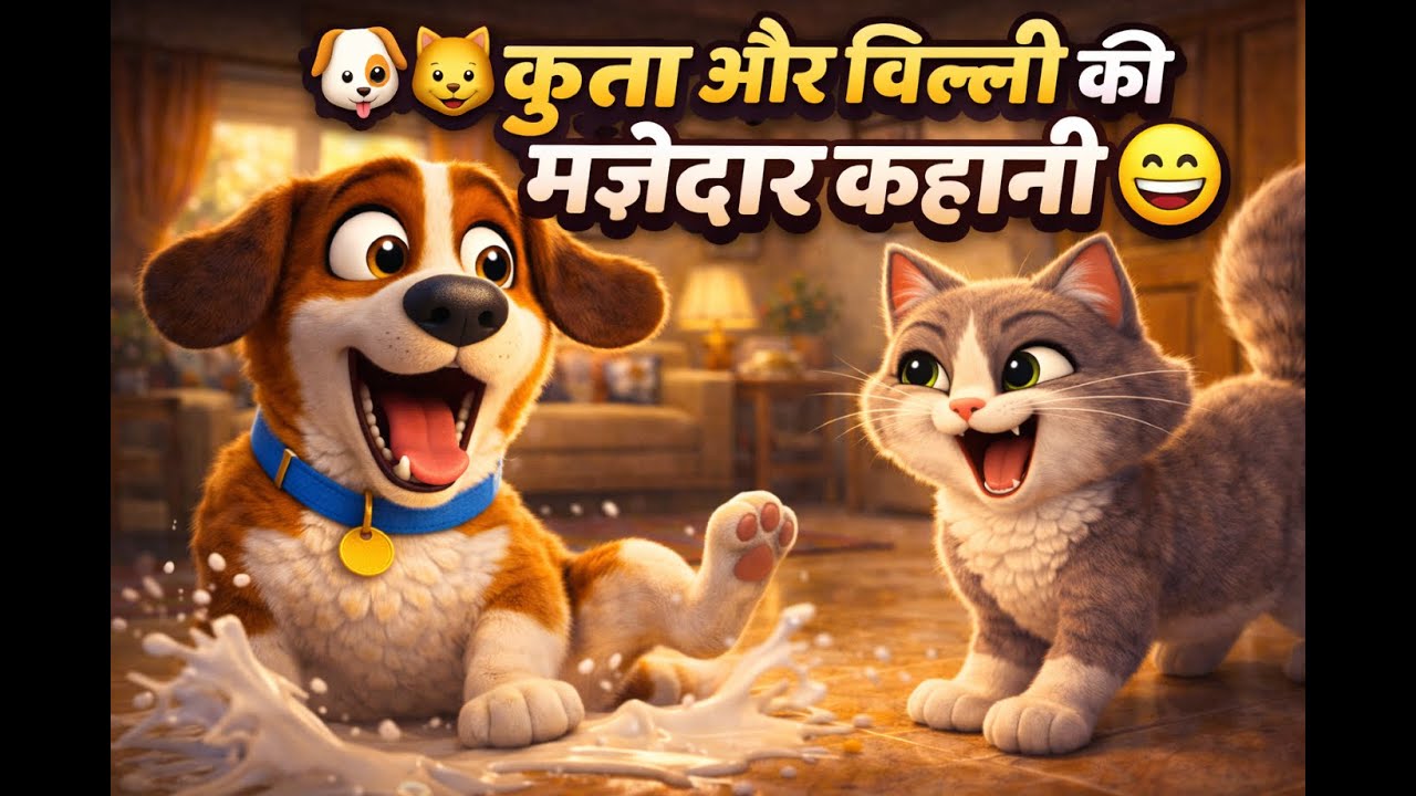 Funny Dog and Cat Story in Hindi 🐶🐱