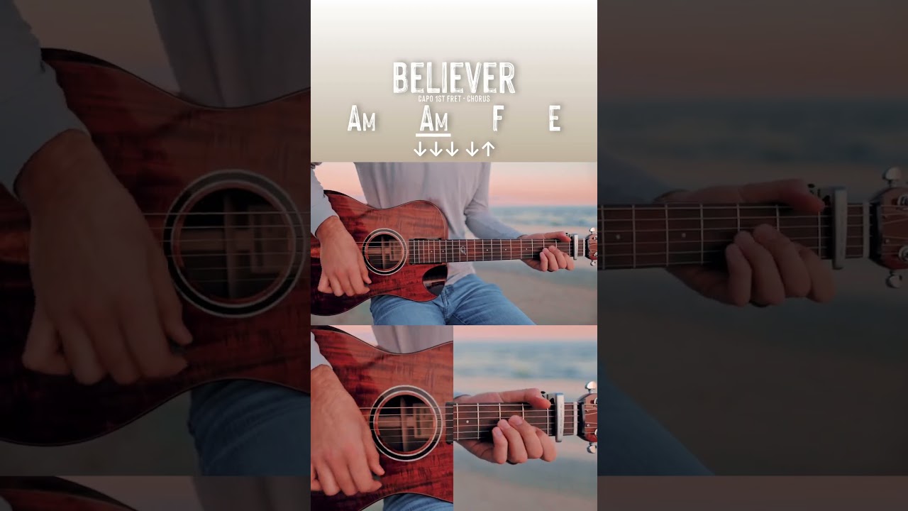 Believer Imagine Dragons Guitar Tutorial (Chorus) // Believer Guitar Lesson