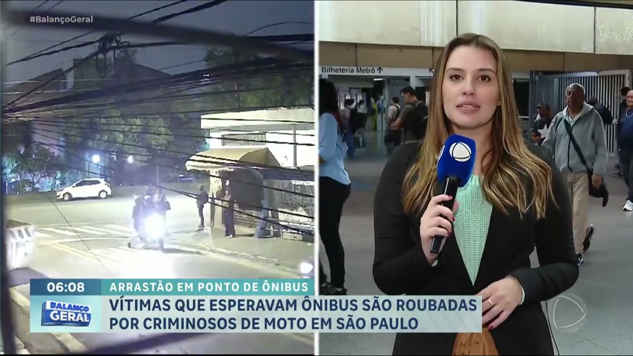 Bandidos em motos assaltam trabalhadores em ponto de ônibus de Santo André (SP)