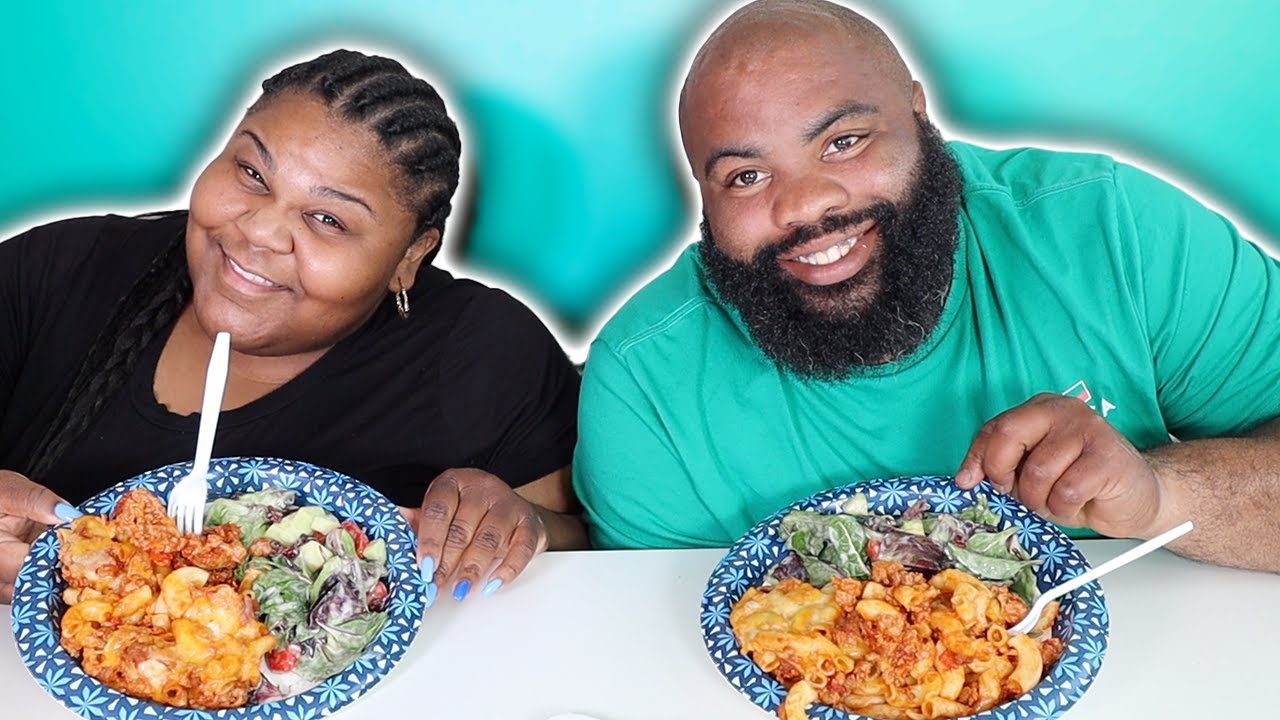 CHEESY BEEFY GOULASH MUKBANG| american goulash| pr gang