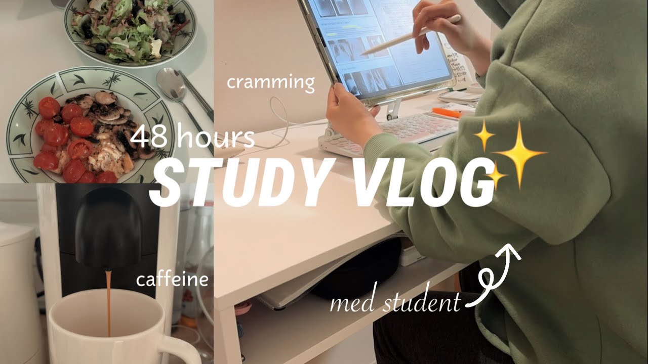 48hrs STUDY VLOG: cramming for exam, late nights, study motivation