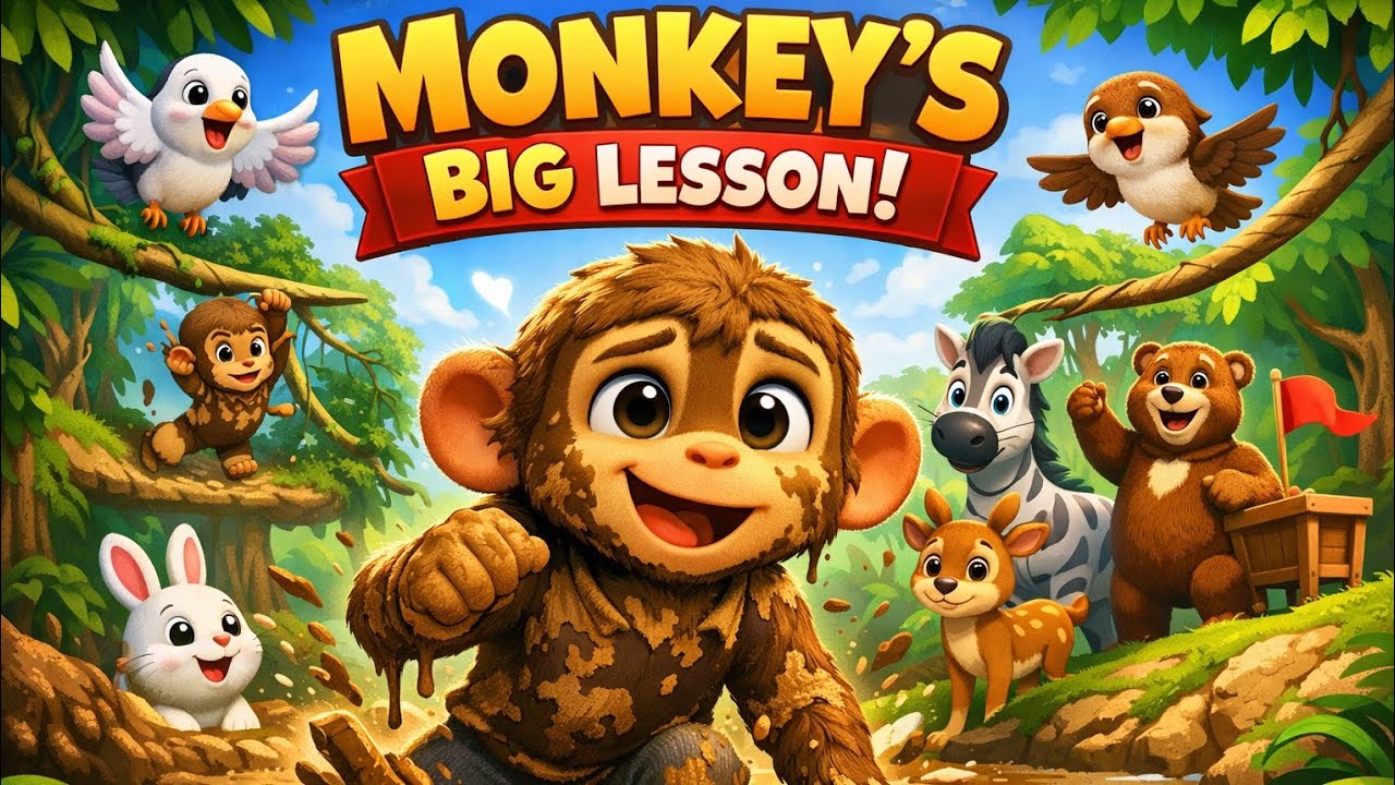 Monkeys big lesson| new moral story | cartoon| animals cartoon| family cartoon| 