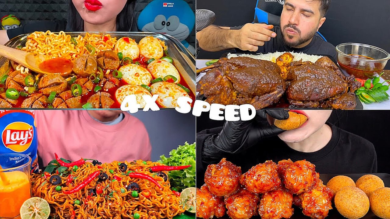 ASMR: EATING SWEET CHILI FRIED CHICKEN BIRYANI MUKBANG 