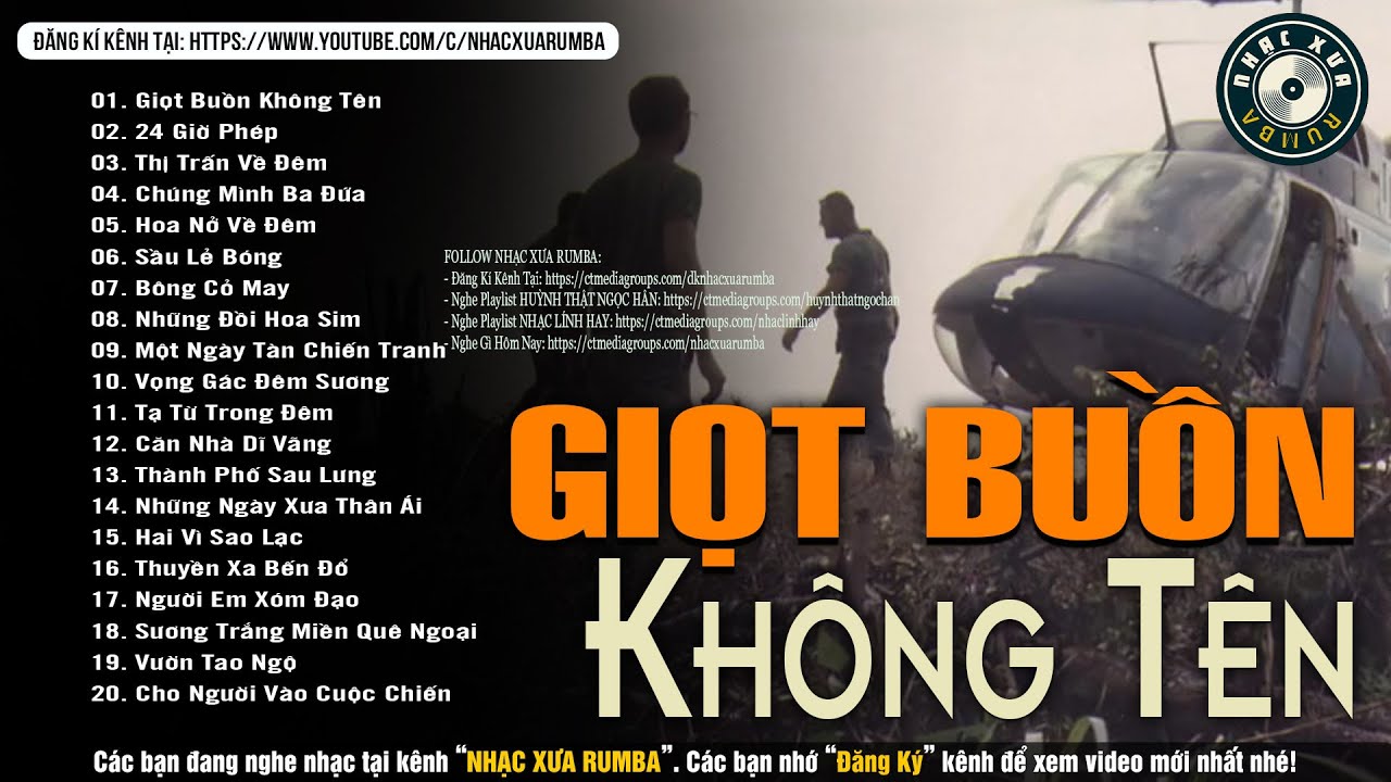 Nhạc Xưa Rumba Hay Bất Hủ | GIỌT BUỒN KHÔNG TÊN - Lk Nhạc Lính Xưa 1975 Cấm Nghe Vì Quá Hay