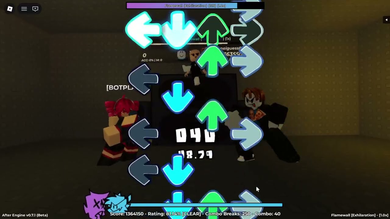 Worst player in fnf history gets a good score in project afternight (flamewall 80%)