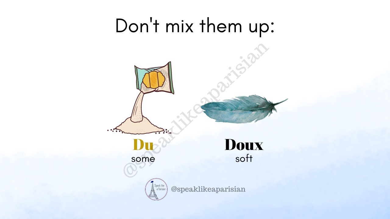 How to not mix up "Du" (some) ☕️ and "Doux" (soft) 🧸 in French! 🇫🇷