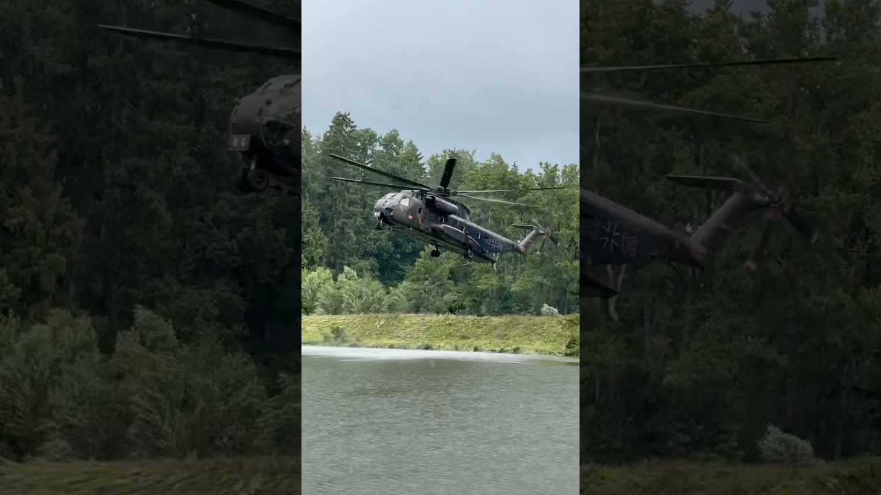 Feel the Downwash💦 German Air Force CH-53 Helicopter somewhere in Germany #germany #helicopter