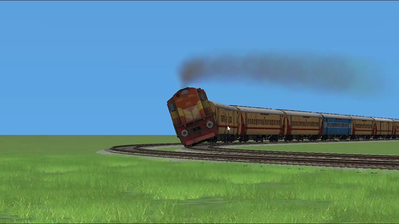 WDM3D Passenger Train Accident on Curve | ICF Coach Derailment | Train Simulator Classic