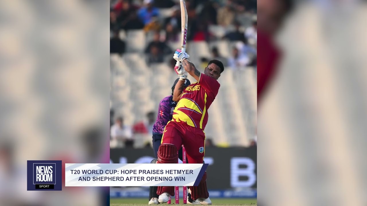 ЧЕМПИОНАТ МИРА ПО T20: ХОУП ХВАЛИТ ХЕТМАЙЕРА И ШЕПЕРДА ПОСЛЕ ПОБЕДЫ В ПЕРВОМ МАТЧЕ