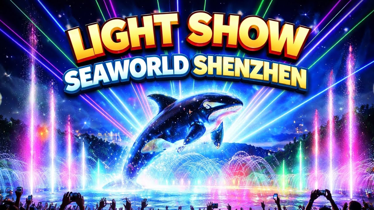 Magical Night Light Show at SeaWorld Shenzhen 🇨🇳✨ | Stunning Visual Experience