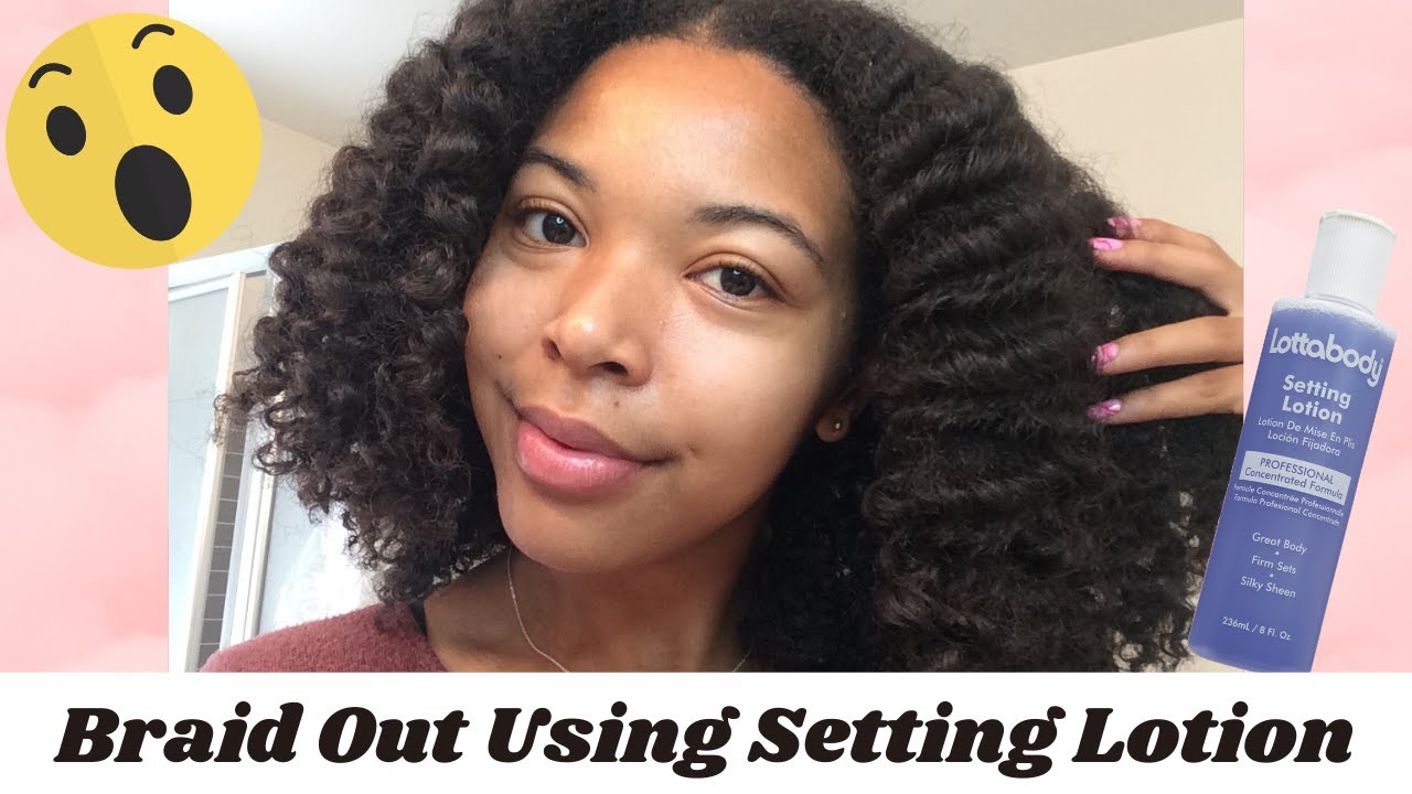 Braid Out Using Setting Lotion?! | Natural Curly Hair | Fluffy Results
