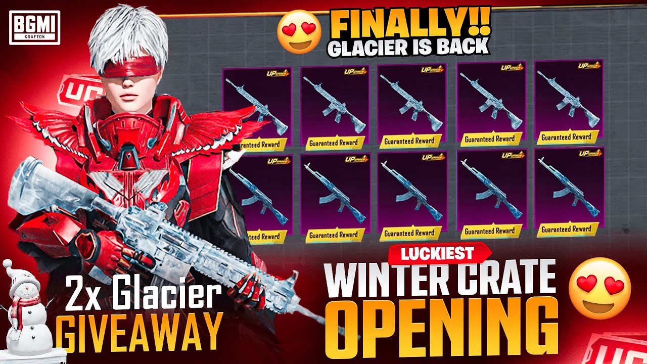 😱FINALLY M416 GLACIER BACK IN BGMI CRATE OPENING | 2 GLACIER GIVEAWAYS