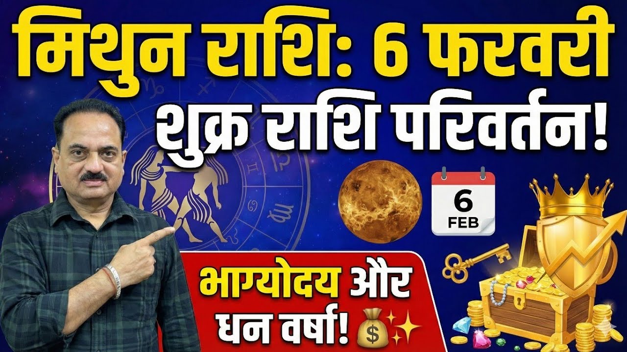 मिथुन राशि: 6 फरवरी से महा-भाग्योदय! | 8वें घर की पनौती खत्म | अब चमकेगी किस्मत ✨ #mithun #gemini