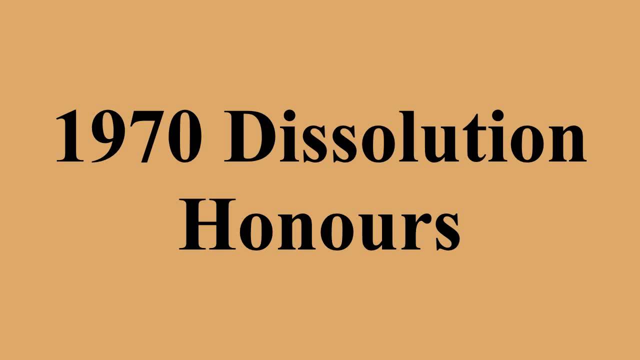 1970 Dissolution Honours