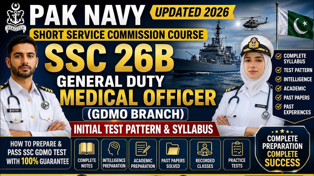 Pak Navy SSC GDMO Initial Test Pattern & Syllabus 2026 | Complete Preparation Guide