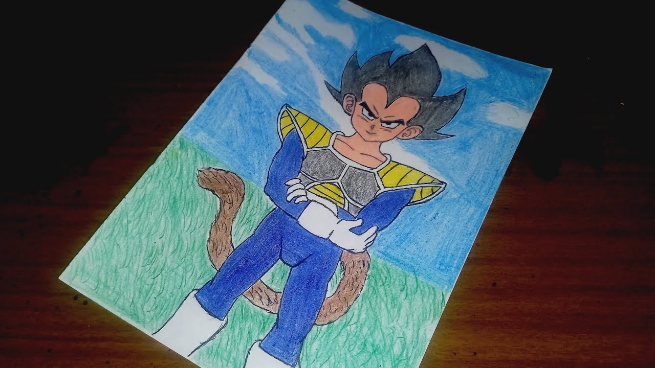 Como desenhar vegeta criança  com roupa sayajin/ passo a passo💢