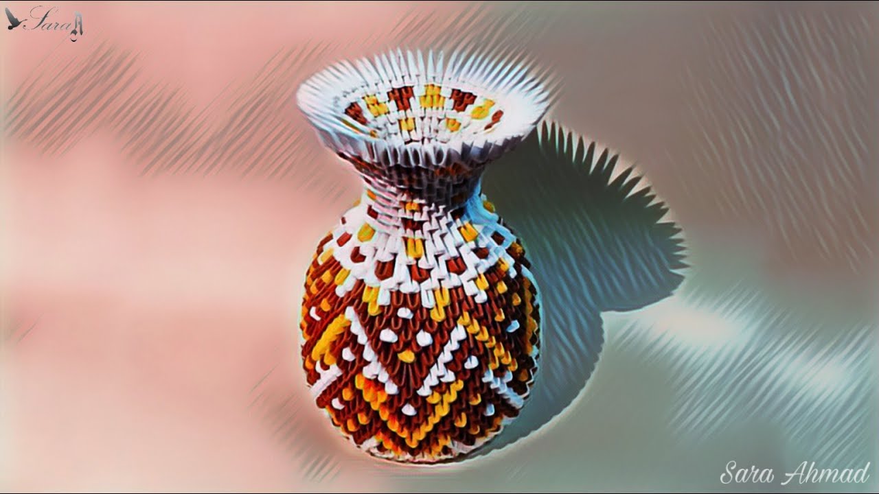 How to make 3d origami Vase 83
