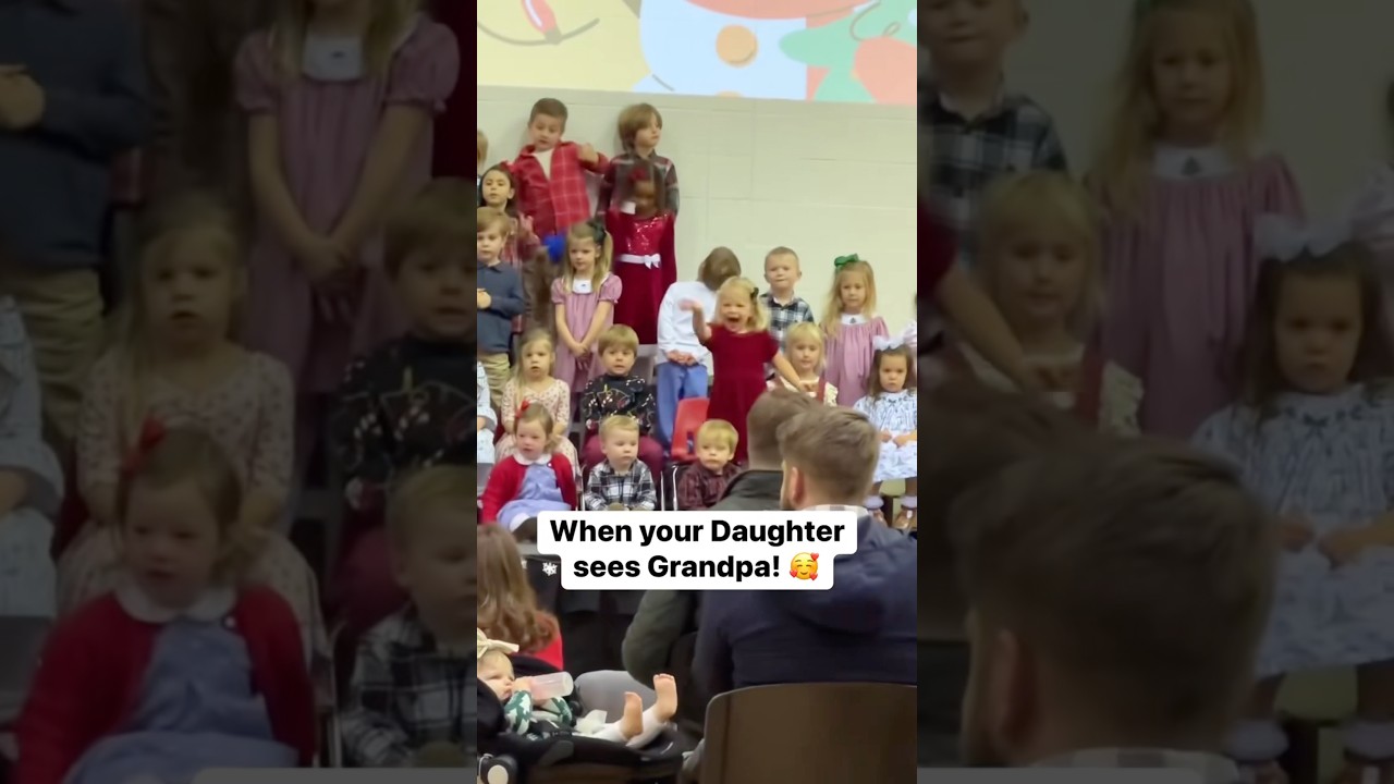 When your Daughter sees Grandpa in the audience! 🥰 The love for grandparents is strong! #baby #cute