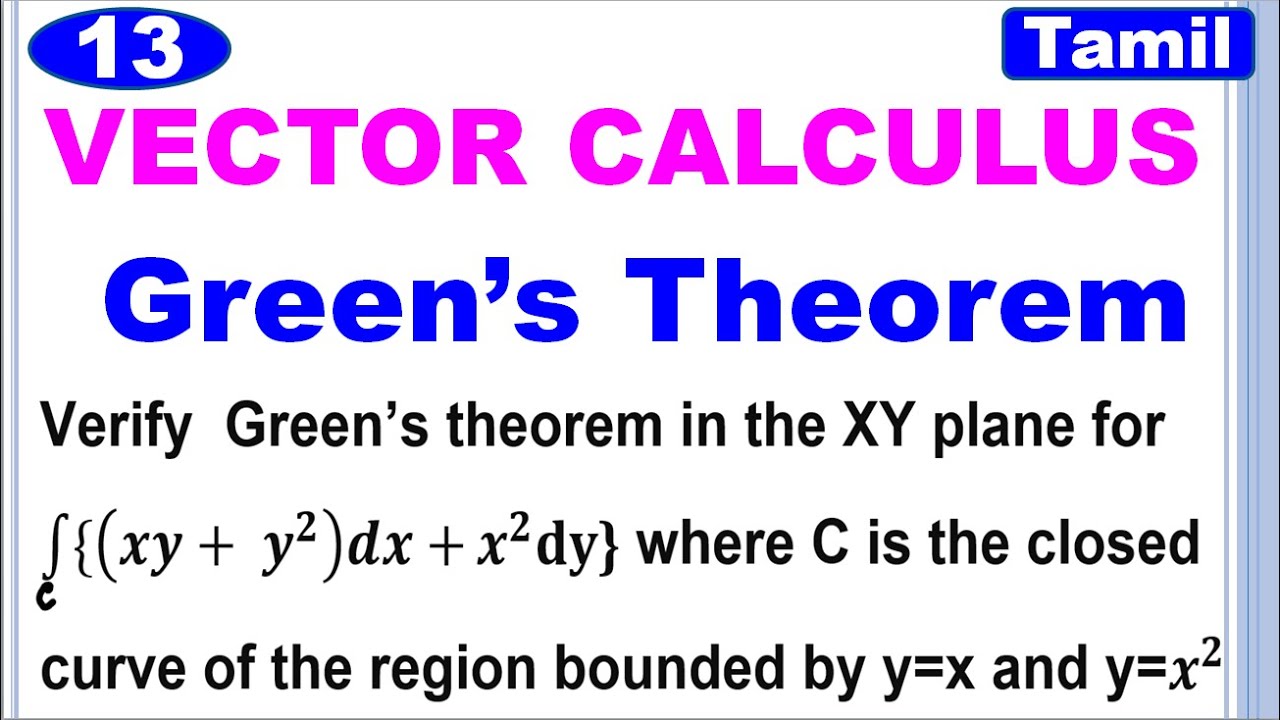 MA3452 | VCCF | Unit 1 | Vector Calculus | Green's Theorem |Problem Based on  Green's Theorem |Tamil