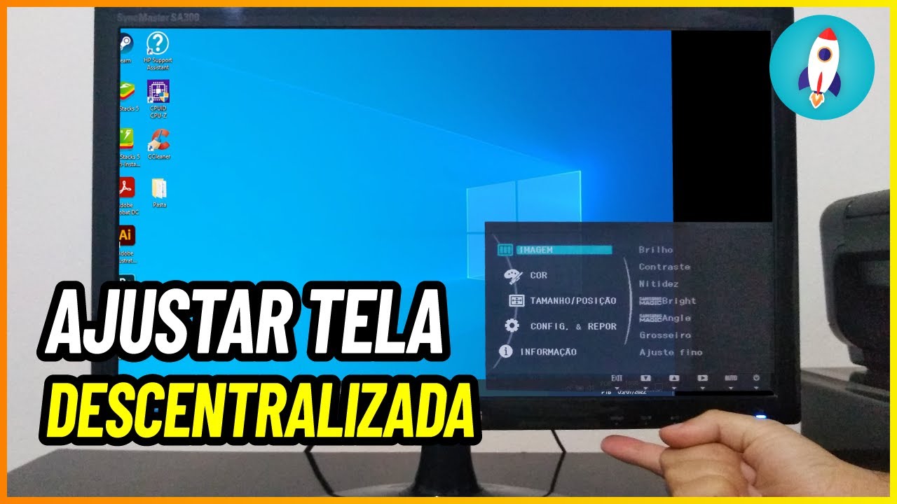 Como CENTRALIZAR A TELA DO PC no Windows - Tela Descentralizada Como Ajustar!