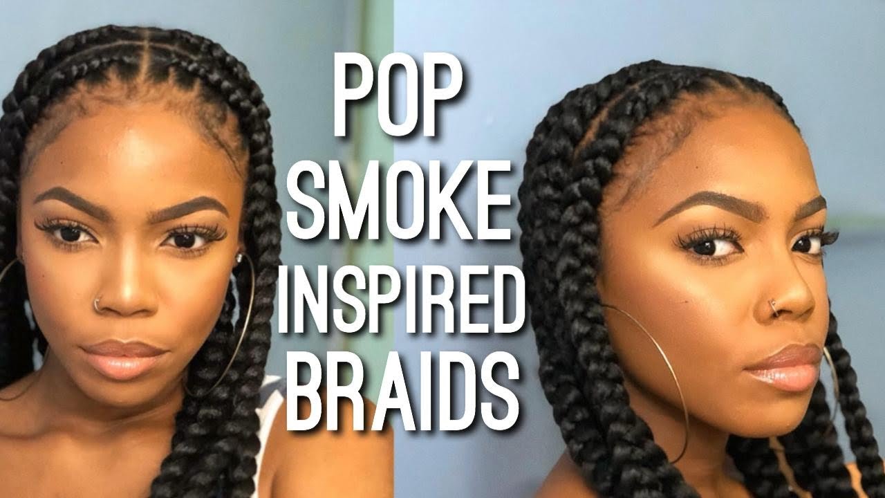 HOW TO DO POP-SMOKE BRAIDS ON YOURSELF! | NATURAL HAIR PROTECTIVE STYLE|2 TECHNIQUES!