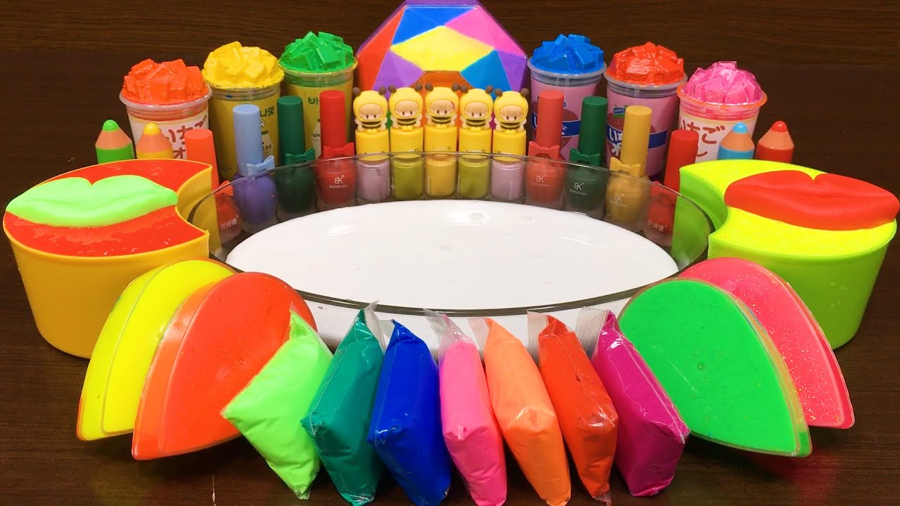 Mixing FLOAM, CLAY, MAKEUP and MORE into GLOSSY SLIME!!! Satisfying Video #19