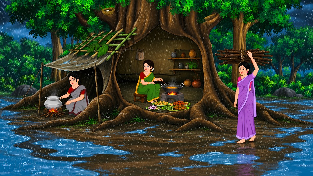 बारिश में तीन बहनों का नदी किनारे घर | Hindi Kahani | Hindi Story