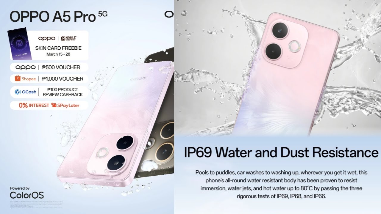OPPO A5 Pro 5G | IP69 Water and Dust Resistance | Military Grade Shock Resistance