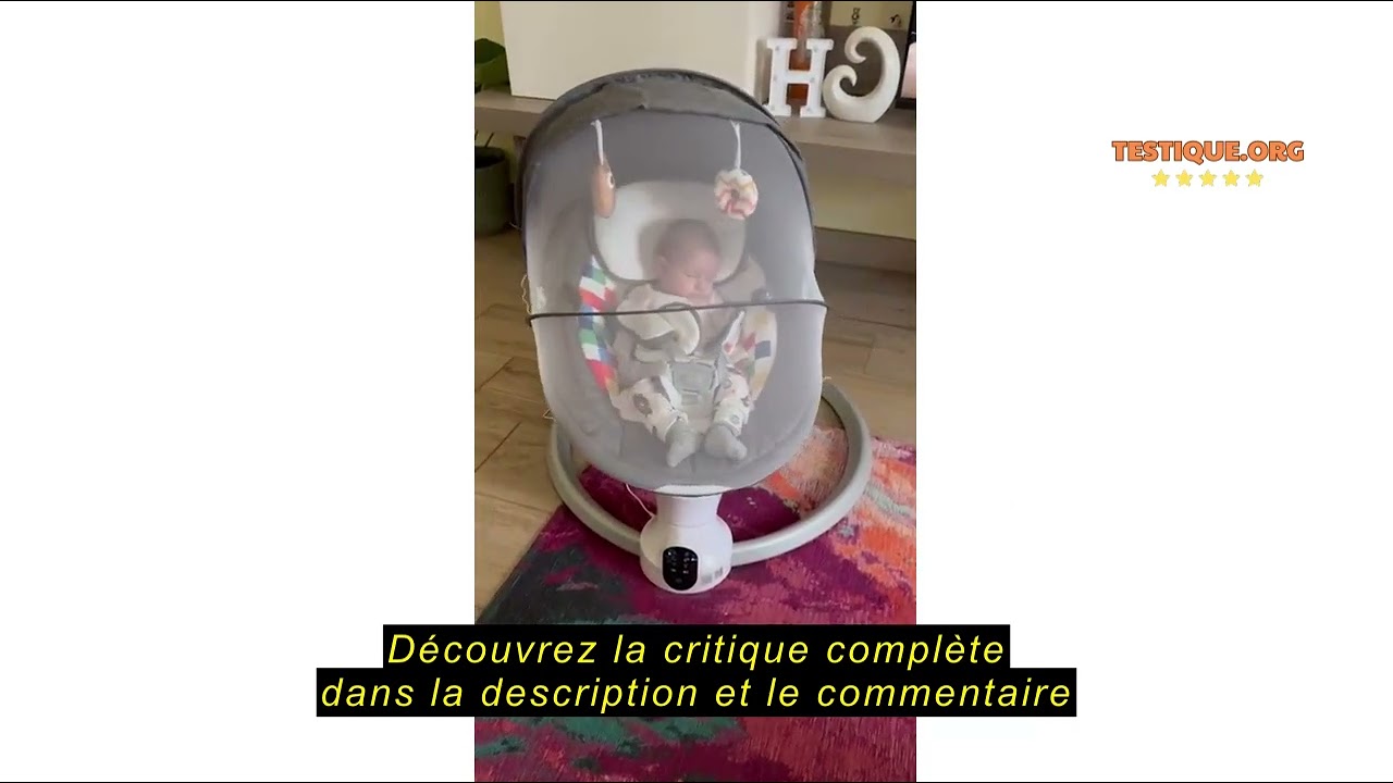 Avis sur la BlundiQue balancoire bebe electrique avec contrôle d'application mobile et télécommande,