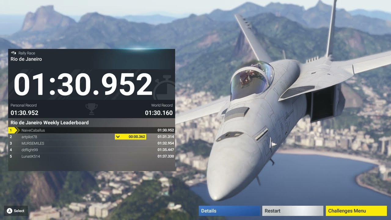Rio de Janeiro Rally Race - 1:30.95 (Microsoft Flight Simulator 2024)