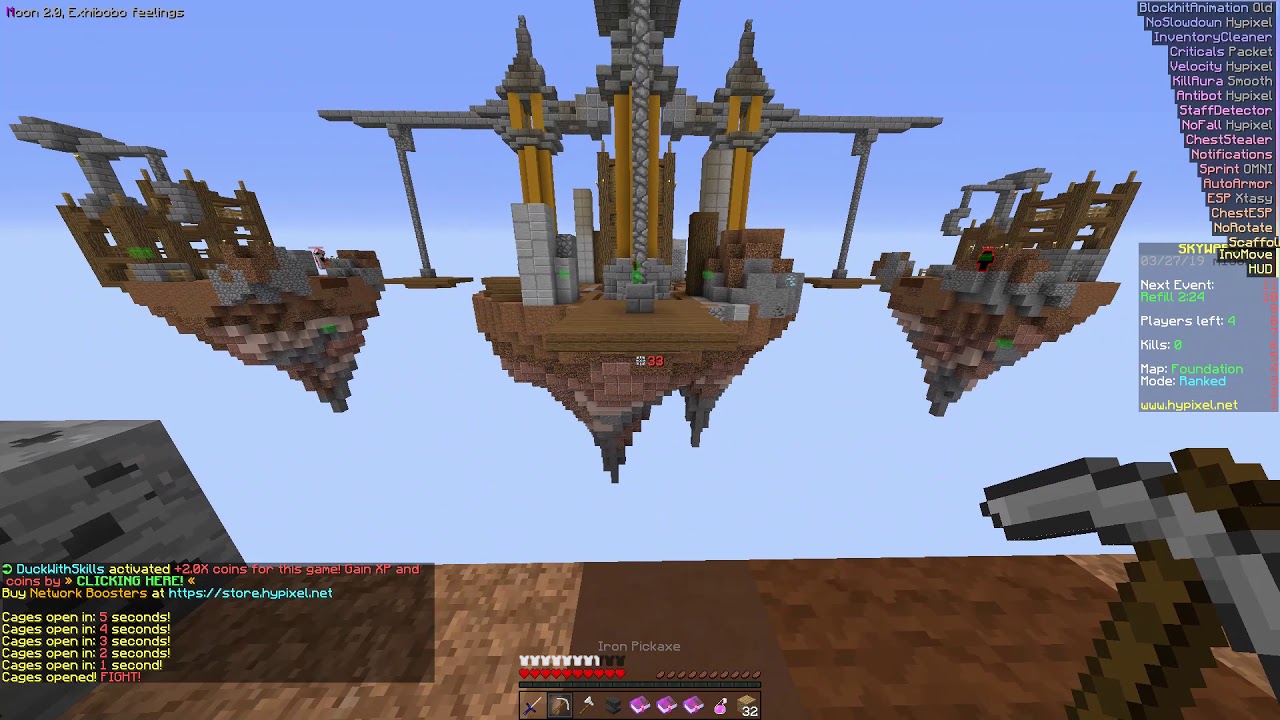CHEATING ON HYPIXEL RANKED SKYWARS WITH MOON CLIENT