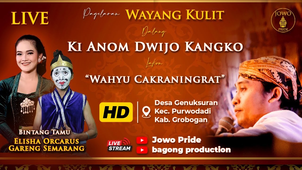 🔴Wayang Kulit Ki Anom Dwijo Kangko BT Elisha Orcarus & Gareng Semarang Lakon Wahyu Cakraningrat