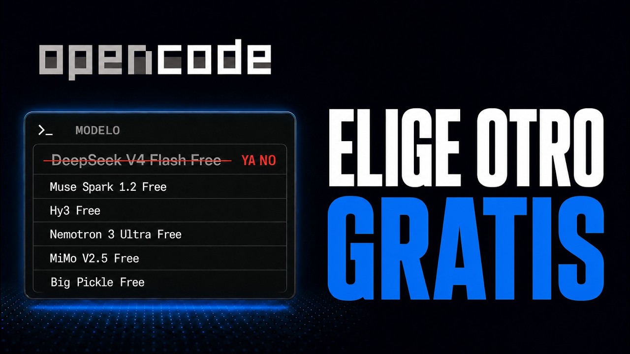 Sacaron DeepSeek&hellip; usa otro modelo gratis en OpenCode (5 opciones)