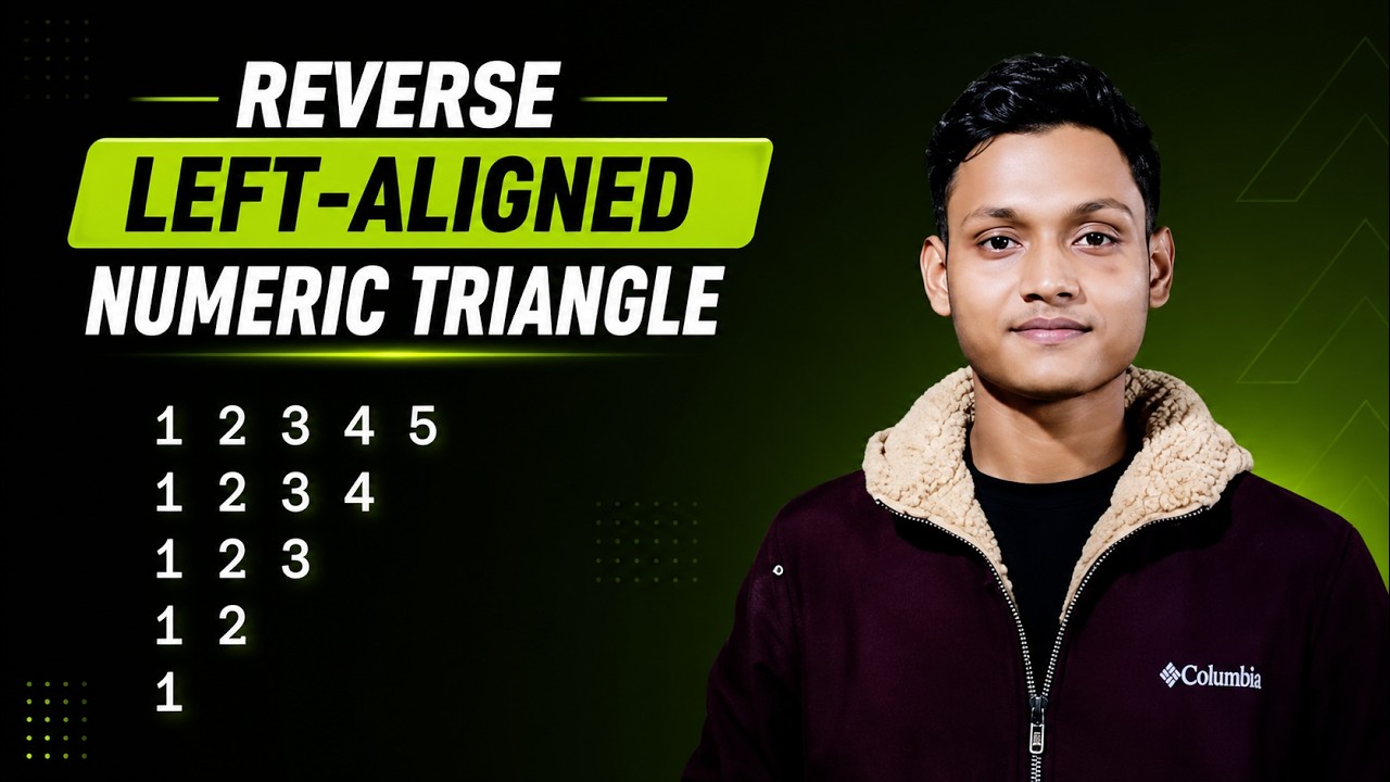 Left Aligned Reverse Number  Pattern Secrets You Never Knew | Using LOOPs | JAVA
