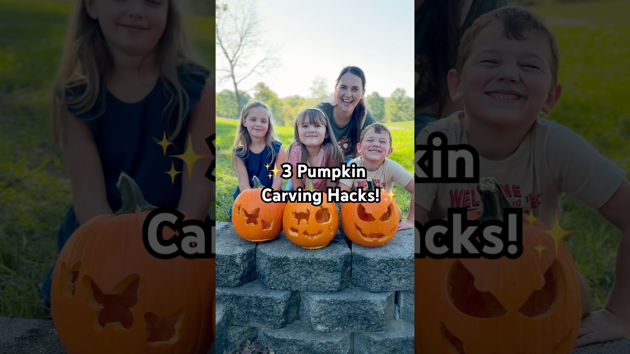 3 Pumpkin Carving Hacks! 🎃 #momlife #momhacks #pumpkin #fallactivities #fall