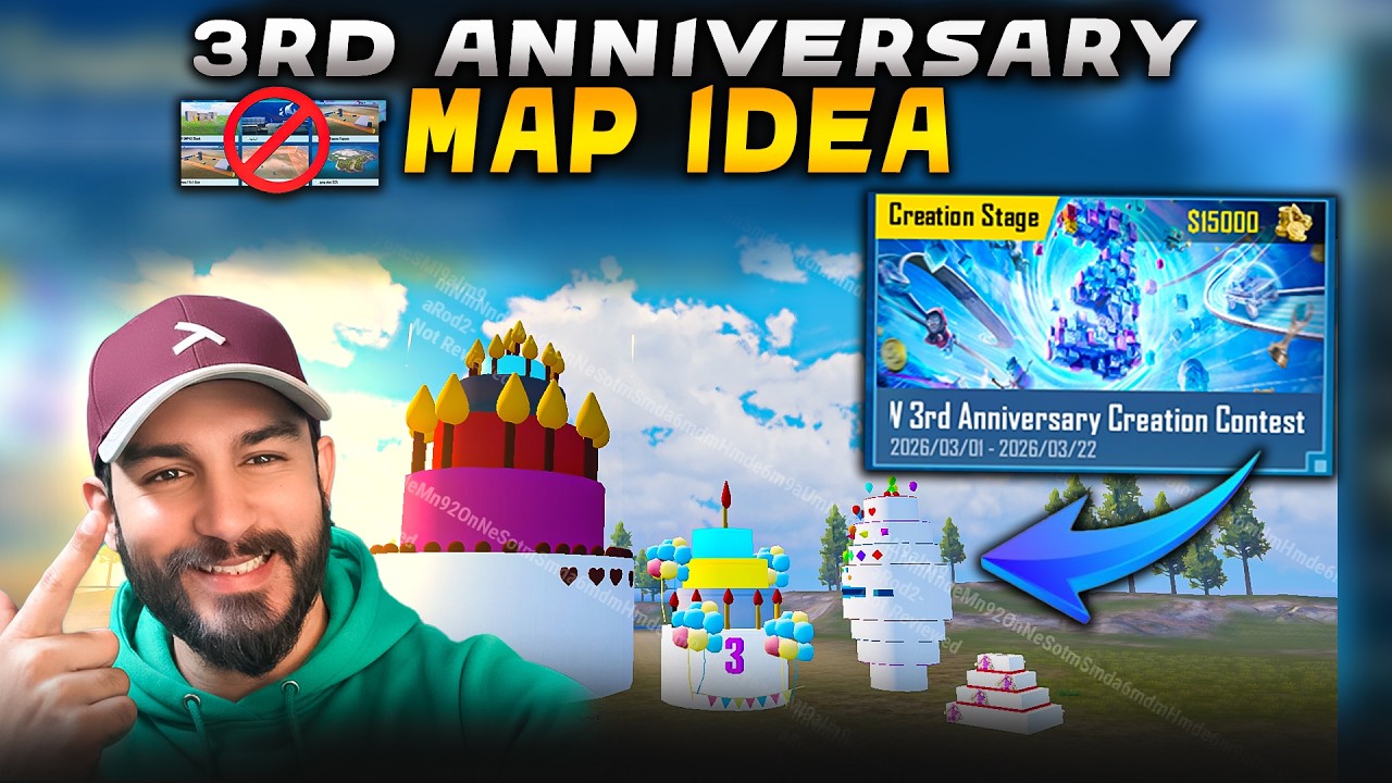 WOW 3RD ANNIVERSARY MAP IDEA | HOW TO BUILD A WOW 3RD ANNIVERSARY CONTEST MAP PUBG MOBILE