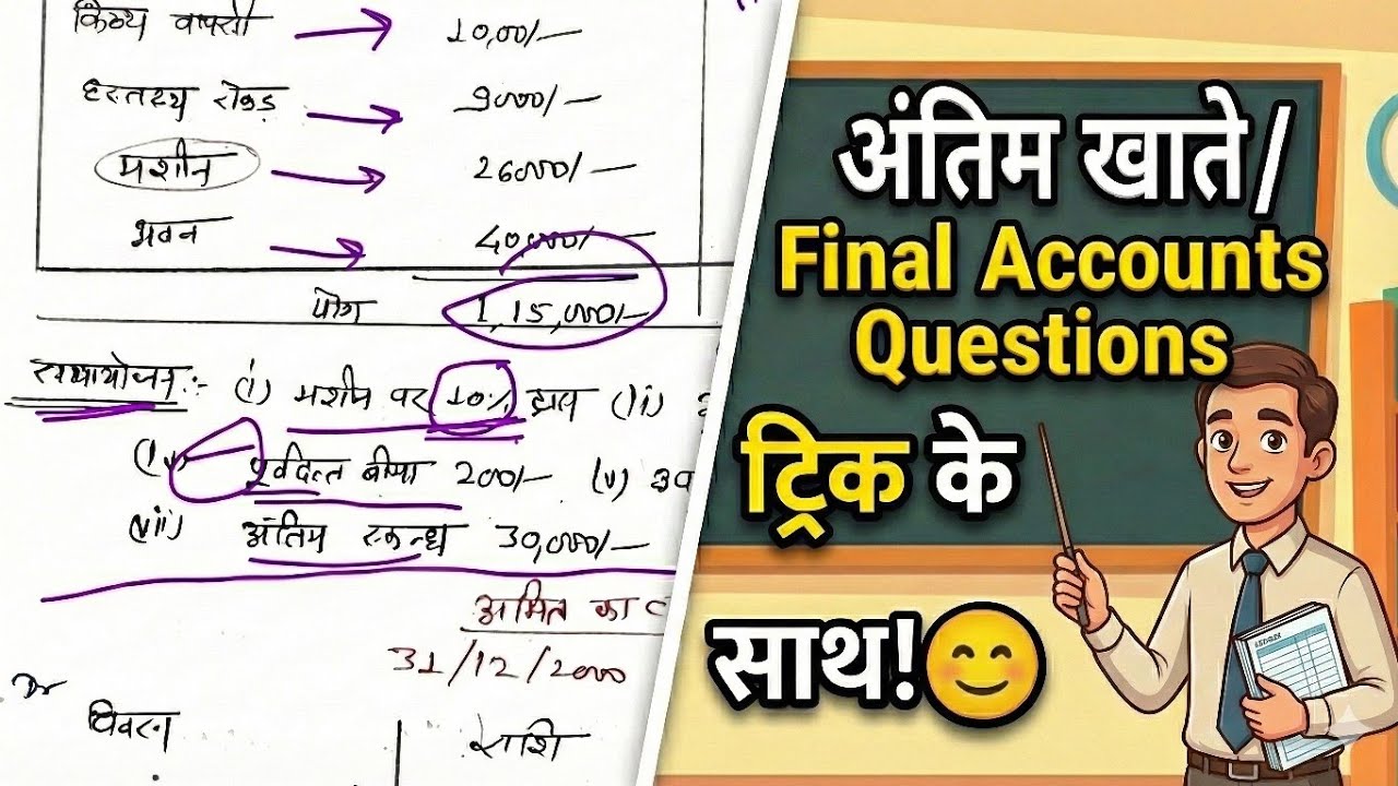 अंतिम खाता/final account के प्रश्न