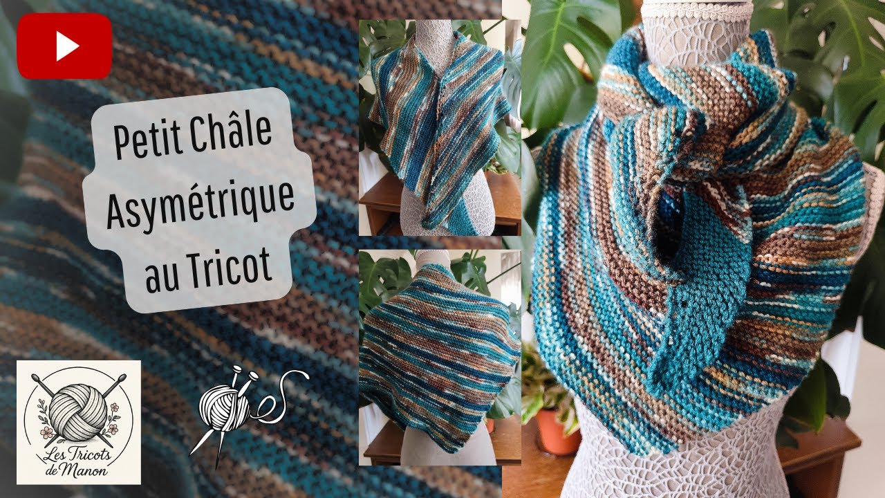 Petit Châle Asymétrique au Tricot