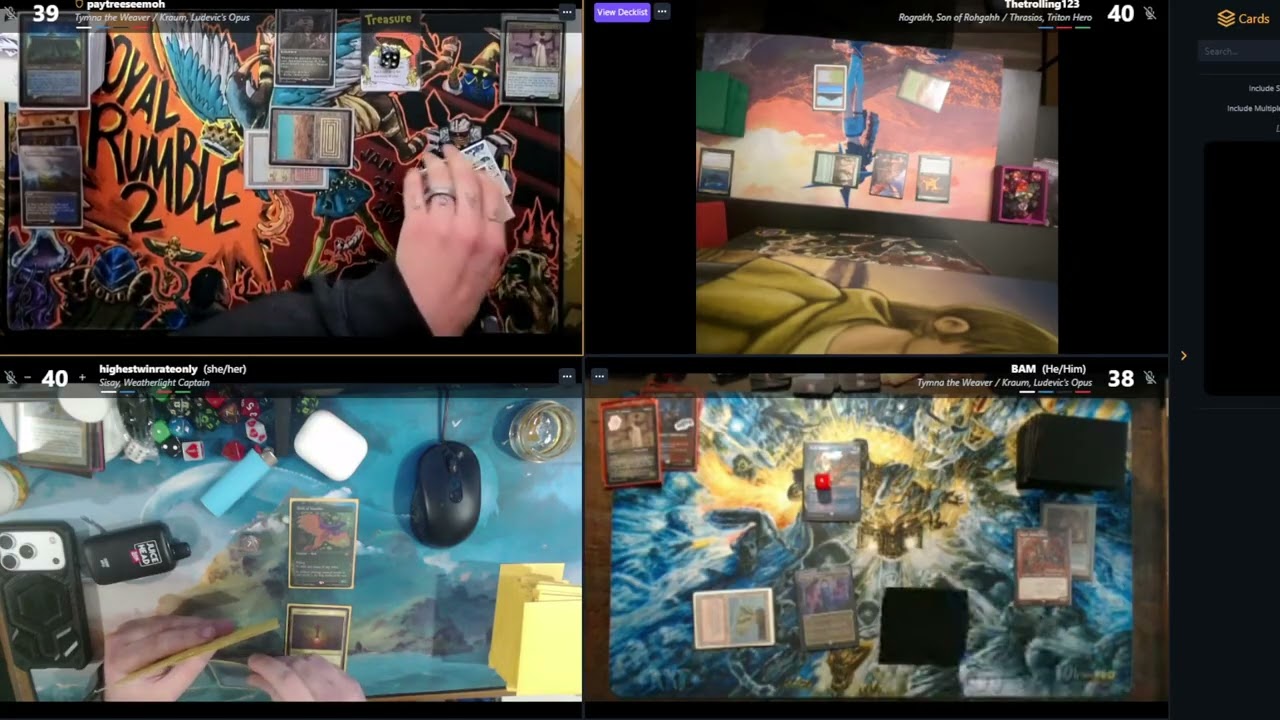 Feb Crit League Cedh: TnK vs Rog/Thras vs Tnk vs Sisay