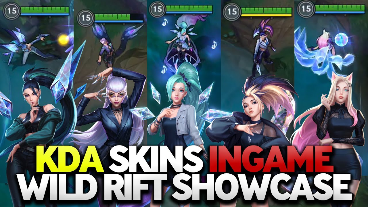 KDA ALL OUT SKINS SPOTLIGHT IN WILD RIFT (ALL 5 SKINS) | League of Legends Wild Rift