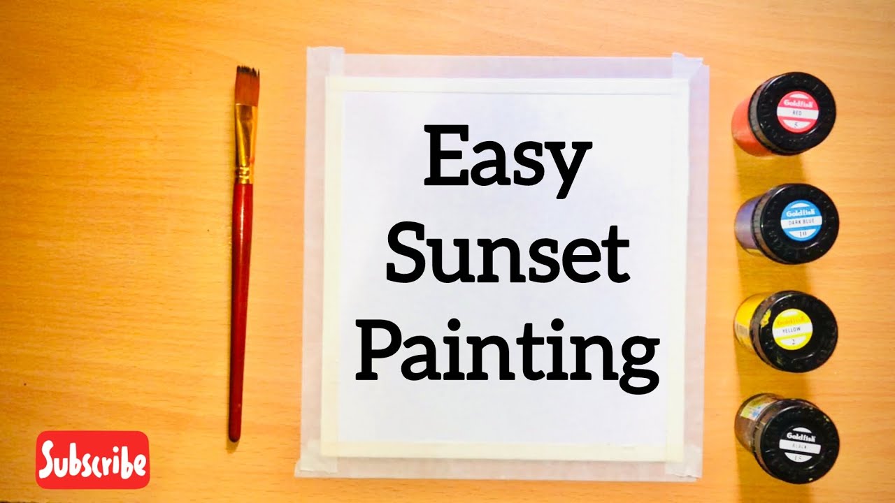 Sunset painting | Poster Colors | Acrylic painting for beginners -