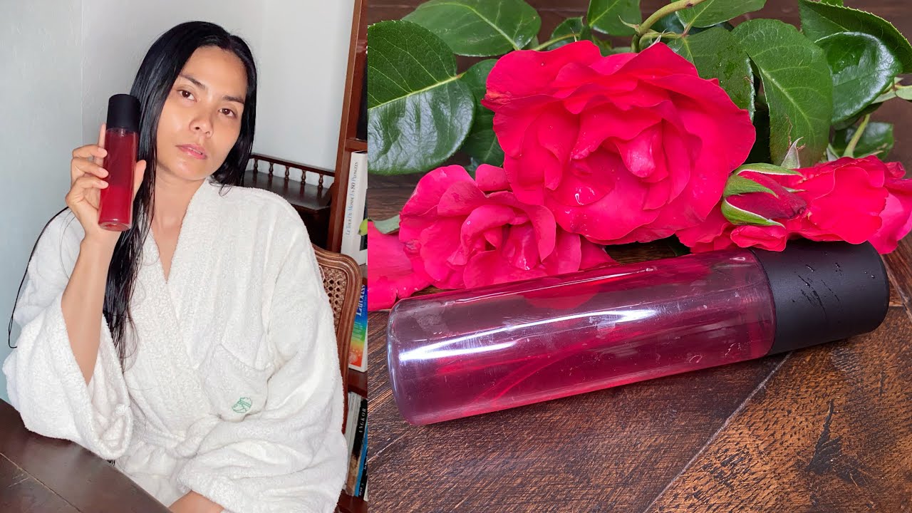 របៀបធ្វេីទឹកផ្កាកូលាបសំរាប់ជំនួយស្បែកមុខនិងខ្លួនពិសេសអ្នកឆេះថ្ងៃប្រេីល្អបំផុត/Rose Water