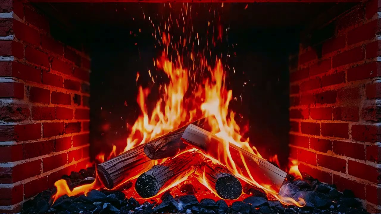 Relaxing 4K Fireplace with Natural Crackling Sounds | Peaceful Cozy Room Ambience